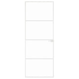 Interior Door White 76x201.5 cm Tempered Glass&Aluminium Slim 153666