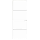 Interior Door White 76x201.5 cm Tempered Glass&Aluminium Slim 153666