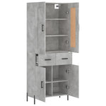 Highboard Concrete Grey 69.5x34x180 cm Engineered Wood 3199885