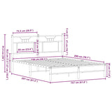 Bed Frame without Mattress Sonoma Oak 150x200 cm King Size Engineered Wood 4106946