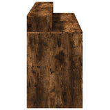 Desk with LED Lights Smoked Oak 160x55x91 cm Engineered Wood 3309433