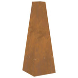 Fire Pit Brown 35 x 35 x 100 cm Weather Steel 858947