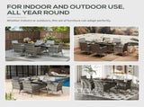 6-Seater Rattan Dining Set Garden Furniture Patio Rectangular Table Cube Chairs Outdoor Fire T3398P318687