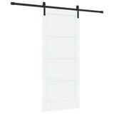 Sliding Door 86 x 198.5 cm Engineered Wood White and Black 3449984