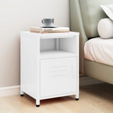 Nightstand White 35x35x51 cm Steel 336224