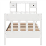 ZNTS Bed Frame without Mattress White 90x190 cm Single Solid Wood Pine 3323282