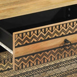Bed Cabinet Black 50x33x60 cm Solid Rough Wood Mango 4018636