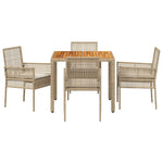 Garden Dining Set 5 pcs Beige Poly rattan 3334918