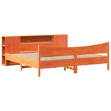 Bed Frame without Mattress Wax Brown 180x200 cm Super King Solid Wood Pine 3323292