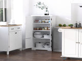 Accent Floor Storage Cabinet Kitchen Cupboard with Adjustable Shelves and 2 Lower Doors, White T3398P341252