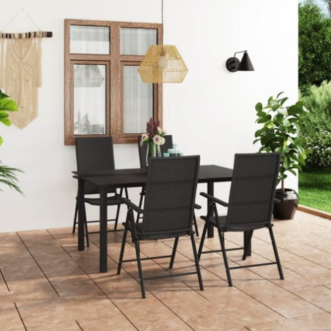 5 Piece Garden Dining Set Black 3060048