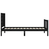 Bed Frame without Mattress Black Small Single Solid Wood Pine 3192780