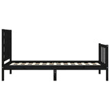 Bed Frame without Mattress Black 100x200 cm Solid Wood Pine 3192810