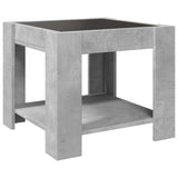 ZNTS Coffee Table with LED Concrete Grey 53x53x45 cm Engineered Wood 847542