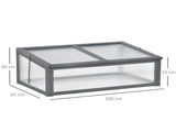 Wooden Cold Frame, Small Polycarbonate Greenhouse for Plants with Openable & Tilted Top Cover, Grey, T3398P328420