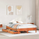 Bed Frame without Mattress Wax Brown 120x190 cm Small Double Solid Wood Pine 3301730