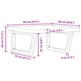 Basin Shelf Wall Mounted Steel and Solid Wood Acacia 3302887