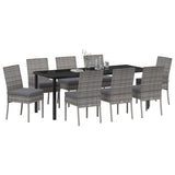 Garden Dining Set 9 pcs Grey Powder-Coated Steel 3379232