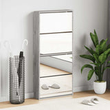 Shoe Cabinet with Mirror 4-Layer Grey Sonoma 63x17x134 cm 3228278