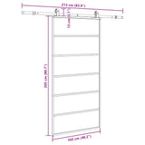 Sliding Door with Hardware Set Black 102x205 cm ESG Glass 3375929