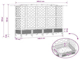 Raised Bed with Trellis and Roof Light Grey 203.5 x 40 x 129 cm 3423155