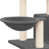 Cat Tree with Sisal Scratching Posts Dark Grey 82 cm 171668