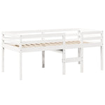 ZNTS High Sleeper Bed without Mattress White 90x200 cm Solid Wood Pine 3281978