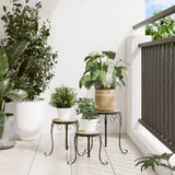 Plant Stands 3 pcs Terracotta and White Ceramic 4003397