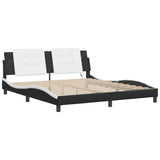 Bed Frame with LED without Mattress "Zadar" Black and White 180x200 cm 3214129