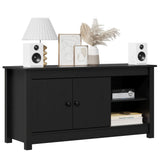 TV Cabinet Black 103x36.5x52 cm Solid Wood Pine 814593