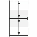 Foldable Walk-in Shower Wall Half Frosted ESG Glass 100x190 cm 151189