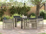 Garden Dining Set 5 pcs Light Grey Powder-Coated Steel 3380665