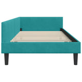 Corner Bed Frame with Headboard Turquoise 90 cm x 190 cm Velvet 42016152