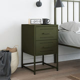 ZNTS Bedside Cabinet Olive Green 36x39x60.5 cm Steel 846466