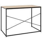Computer Desk Black and Oak 110x60x70 cm Engineered Wood 30211