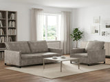 Sofa Set 2 pcs Light Grey Faux Suede Fabric 3433123