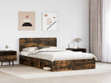 Bed Frame Smoked Oak 120 x 190 cm Solid Pine Wood 3412519