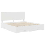 Bed Frame with Headboard White 180 x 200 cm Engineered Wood 3412749