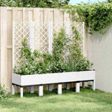 Garden Planter with Trellis White 160x40x142 cm PP 367934