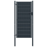 ZNTS Fence Gate PVC and Steel 100x204 cm Anthracite 145236