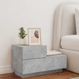 Bedside Cabinet with LED Lights Concrete Grey 70x36x40.5 cm 836780
