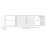 Wall Shelf High Gloss White 102x30x29 cm Engineered Wood 806262