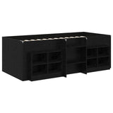 Loft Bed Frame with Cabinet 3 pcs Black Engineered Wood 3423407