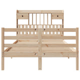 Bookcase Bed without Mattress 135x190 cm Doouble Solid Wood Pine 3321928