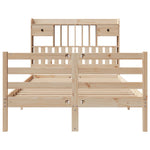 Bookcase Bed without Mattress 135x190 cm Doouble Solid Wood Pine 3321928