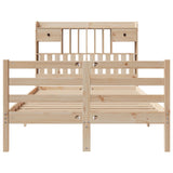 Bookcase Bed without Mattress 135x190 cm Doouble Solid Wood Pine 3321928