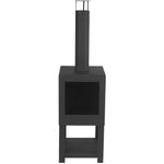 ZNTS Esschert Design Outdoor Fireplace with Firewood Storage Black FF410 421283