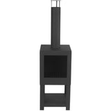 ZNTS Esschert Design Outdoor Fireplace with Firewood Storage Black FF410 421283