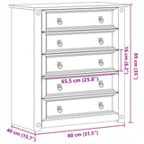 Chest of Drawers "Corona" 80x40x89 cm Solid Wood Pine 4005673