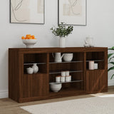 Sideboard with LED Lights Brown Oak 142.5x37x67 cm 3209092